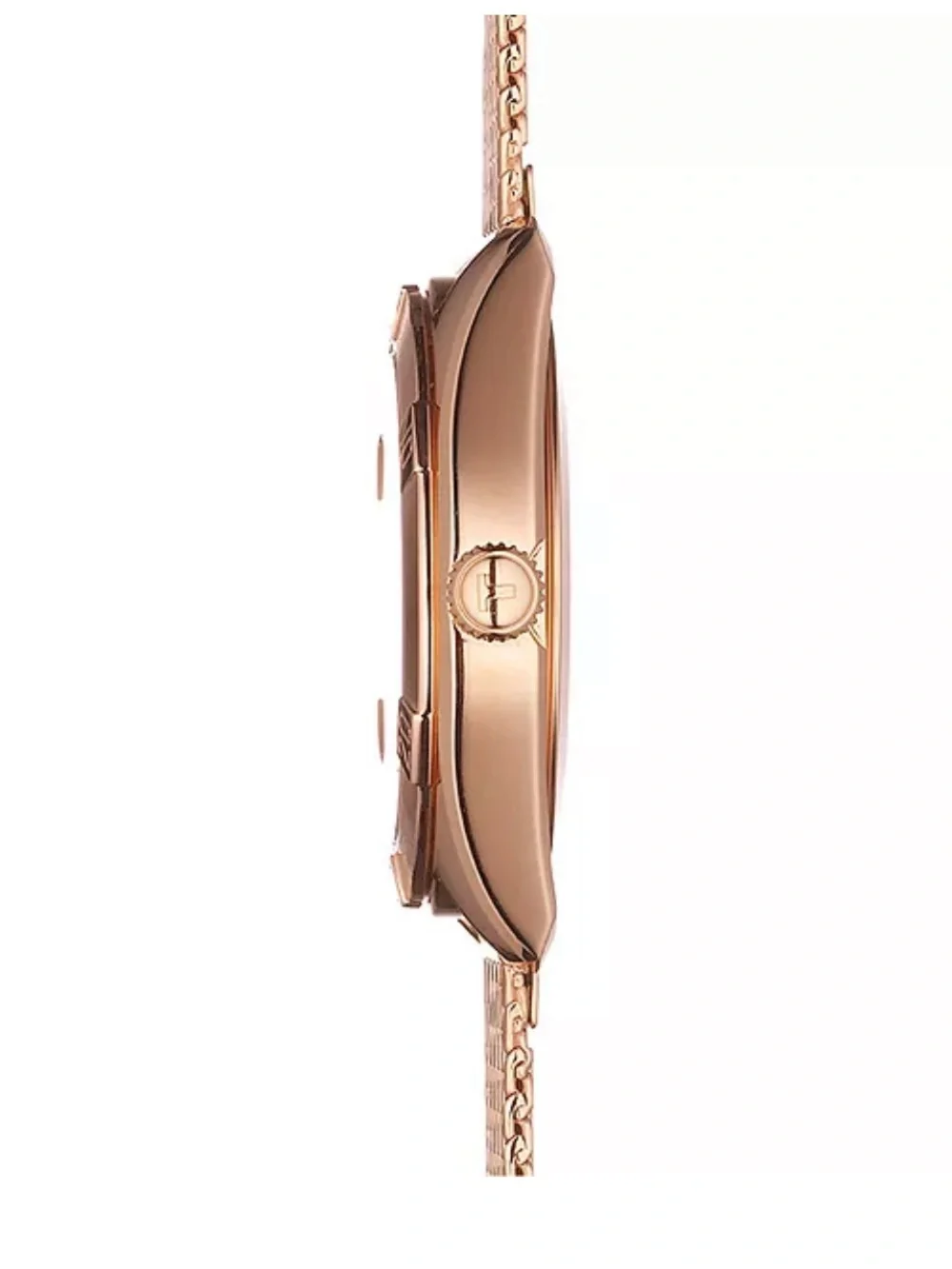 Tissot PR100 sport chic Rose Gold Mesh Watch with Pink Mother-of-Pearl Dial